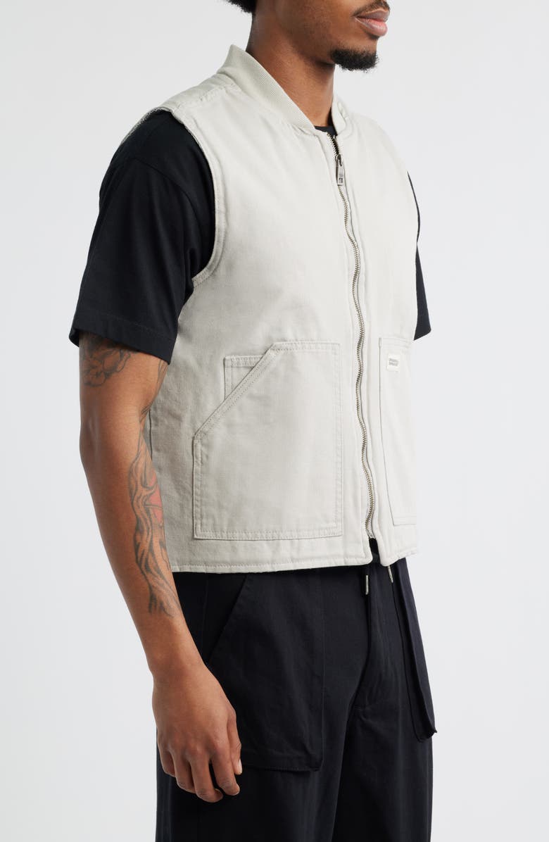 CRIMINAL DAMAGE Cotton Twill Workwear Vest, Alternate, color, Grey