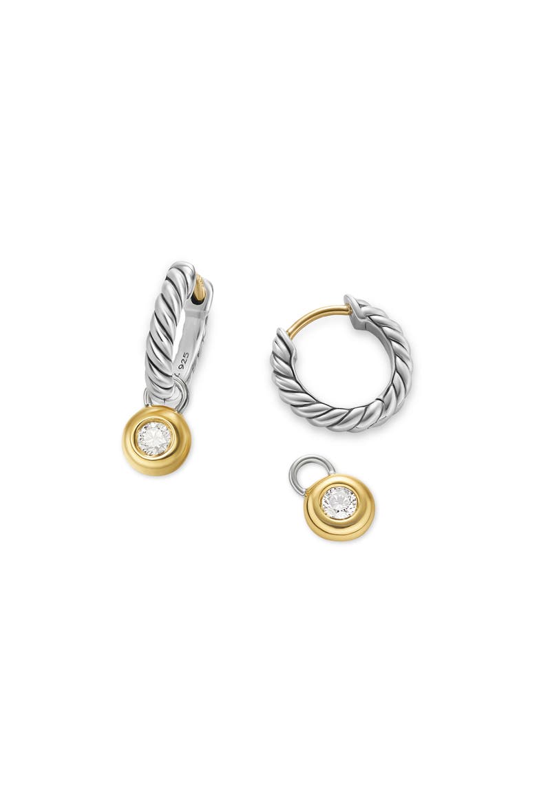 Petite Cable Huggie Hoop Earrings, Alternate, color, SILVER/GOLD