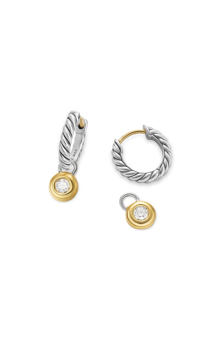 David Yurman Petite Cable Huggie Hoop Earrings, Alternate, color, Silver/Gold