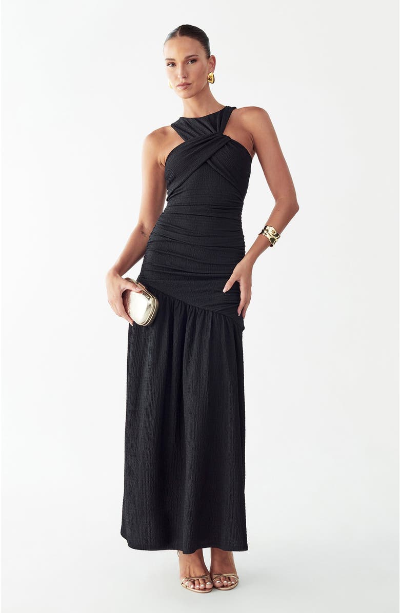 BWLDR Kyle Midi Dress, Alternate, color, Black