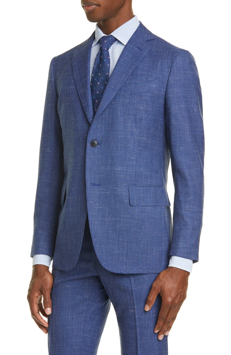 Eidos Balthazar Trim Fit Mélange Wool & Linen Sport Coat, Alternate, color, 