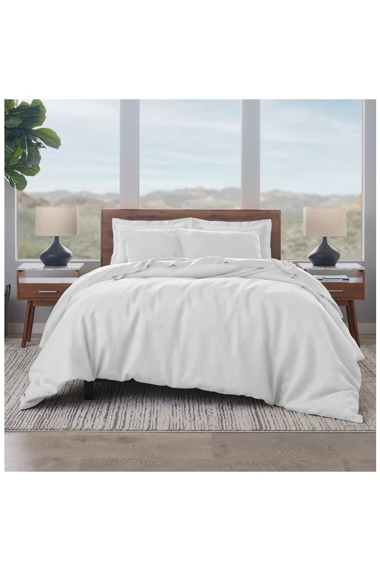 300 Thread Count CottonDuvet Cover & Sham Set, Alternate, color, WHITE