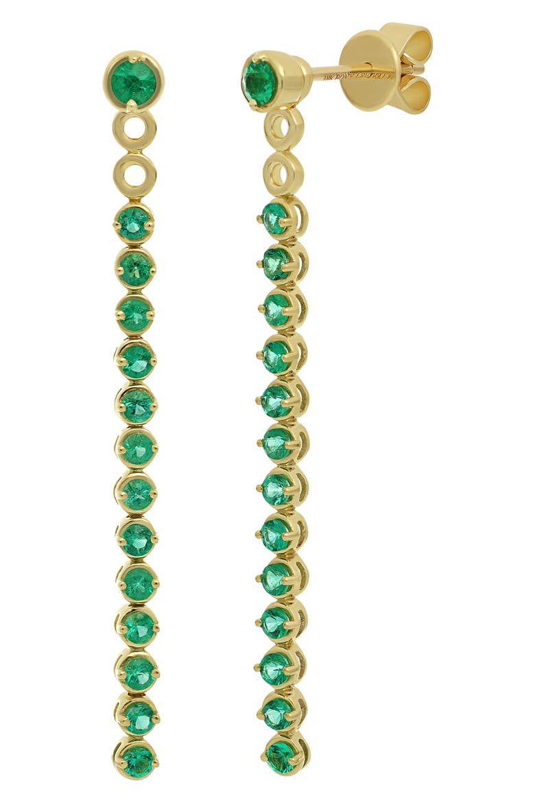 El Mar Emerald Two-Way Drop Jacket Earrings (Nordstrom Exclusive), Main, color, 18K YELLOW GOLD
