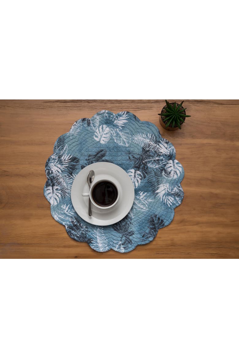 Bruno Palms Round Placemats Set of 6, 17", Alternate, color, White
