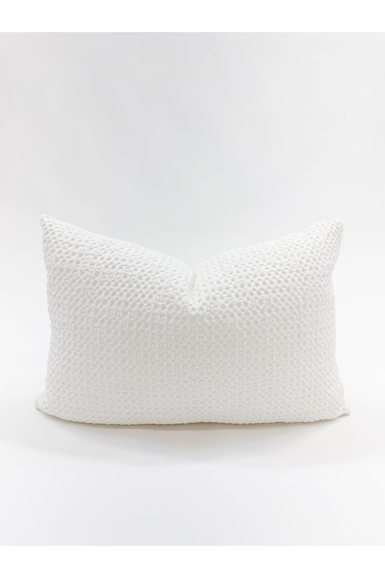 Cool Cotton Waffle Weave Pillow with Down Insert, Alternate, color, White