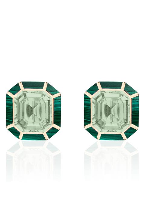Mélange Emerald-Cut Stud Earrings