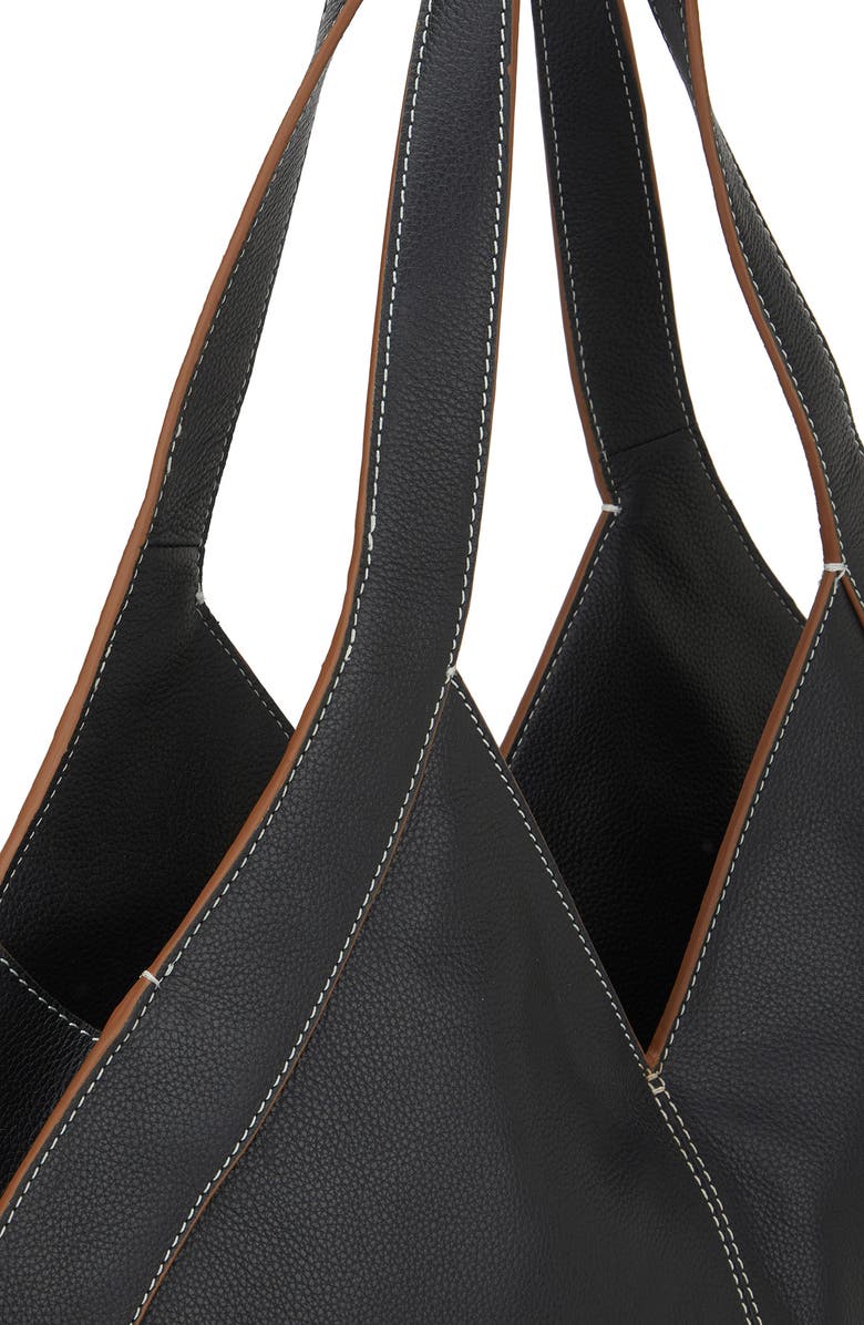 behno Safra Pebble Leather Tote, Alternate, color, Black