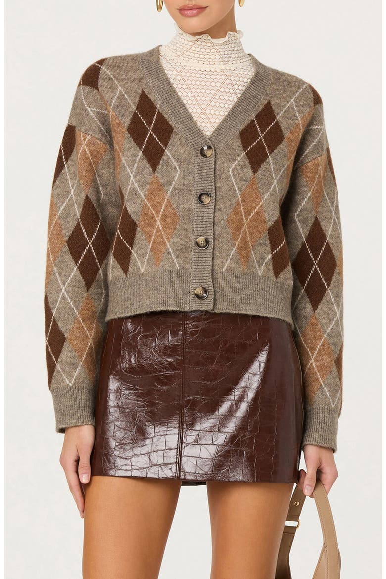 Ashtyn Argyle Cardigan, Main, color, BROWN ARGYLE