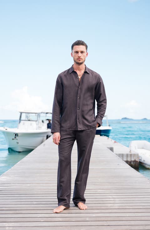 Andrew Linen Blend Button-Up Shirt