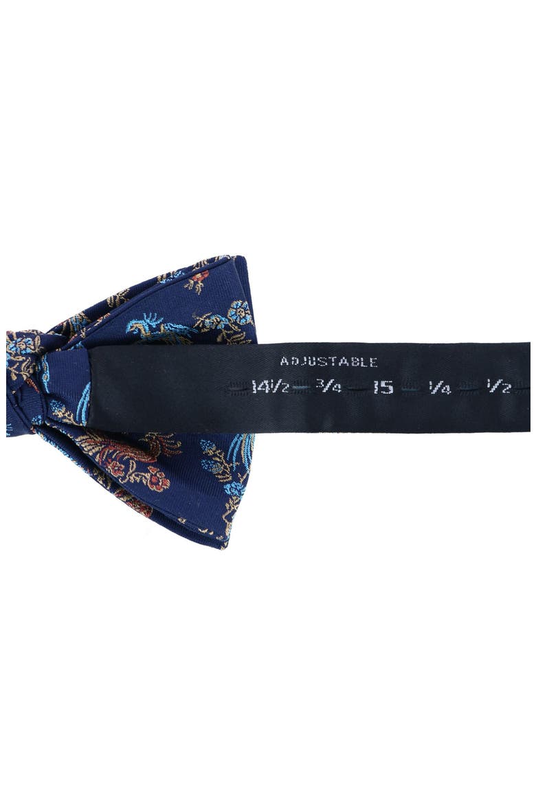 Birds of Prosperity Silk Bow Tie, Alternate, color, NAVY