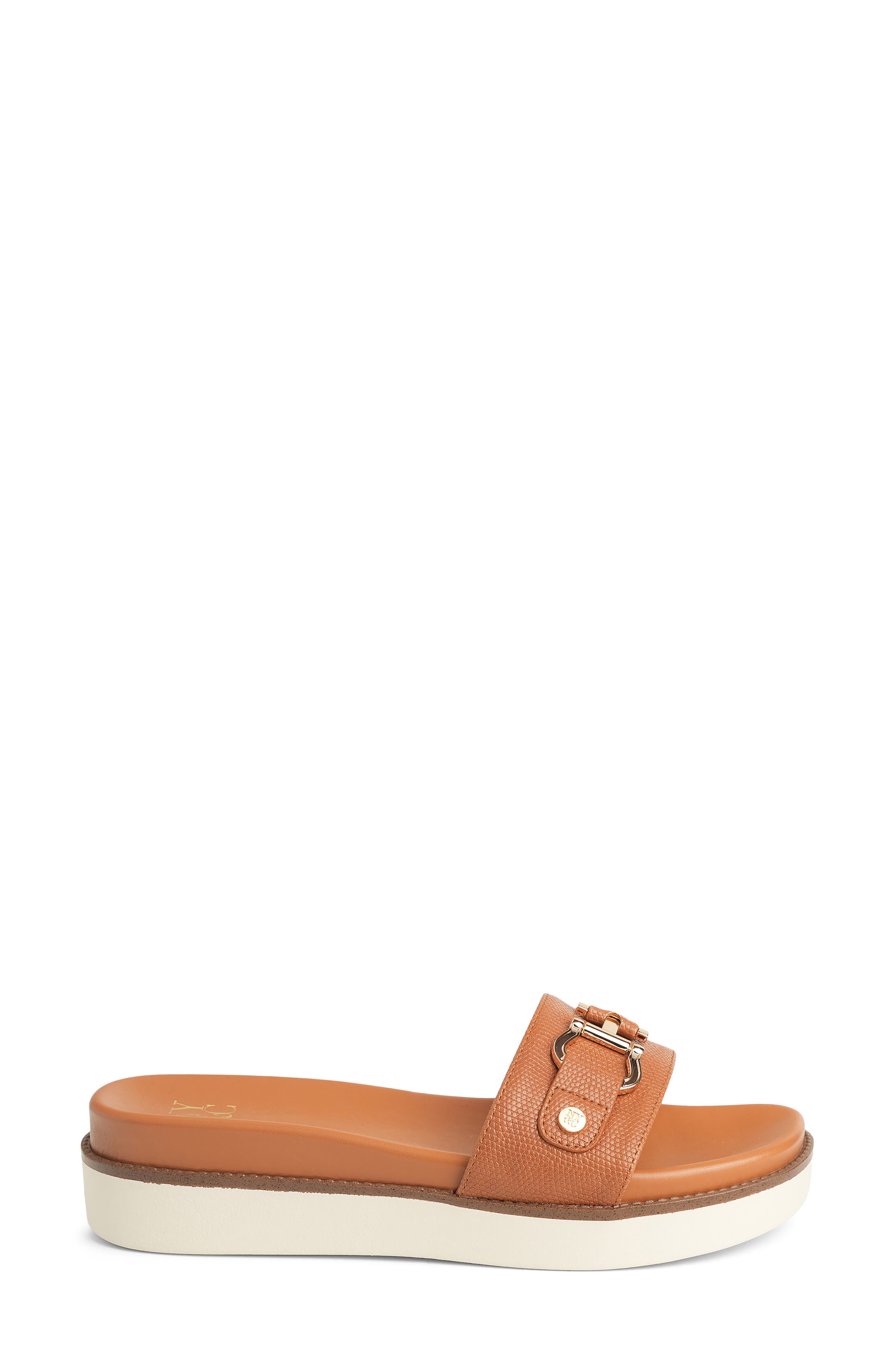 Carlyn Platform Wedge Slide Sandal, Alternate, color, COGNAC