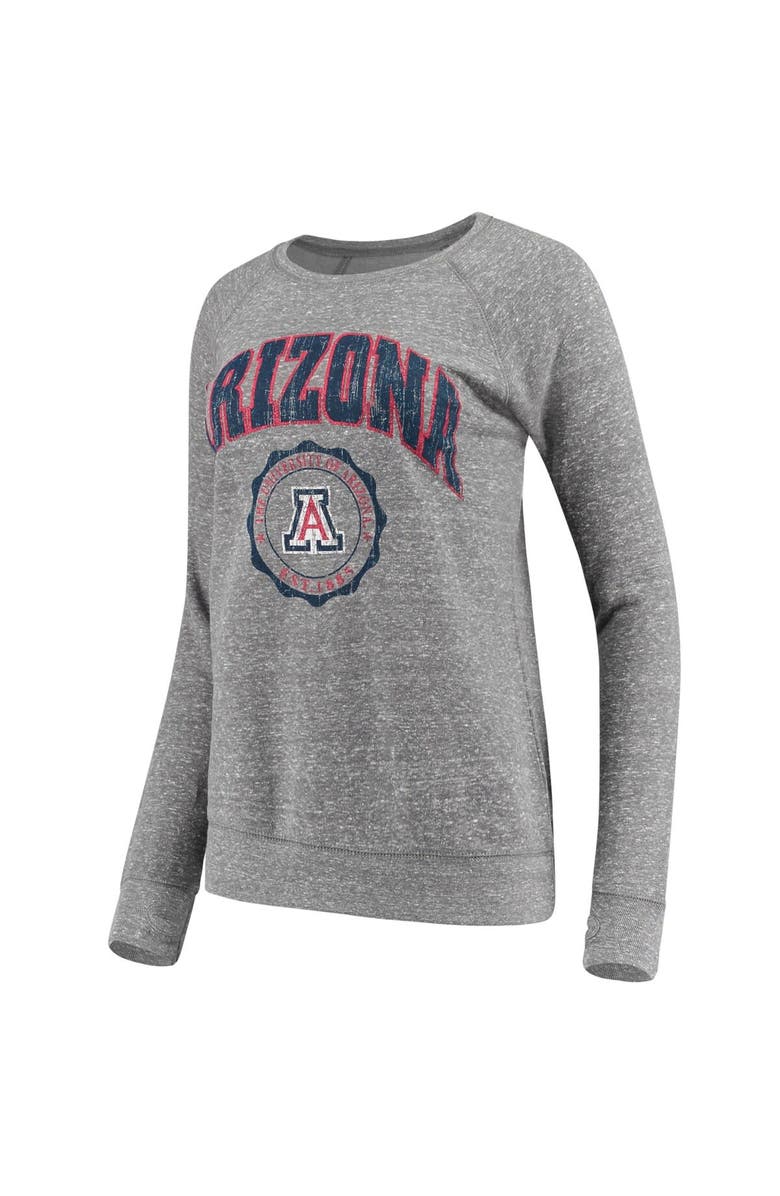PRESSBOX Women's Pressbox Heathered Gray Arizona Wildcats Edith Vintage Knobi Pullover Sweatshirt, Main, color,