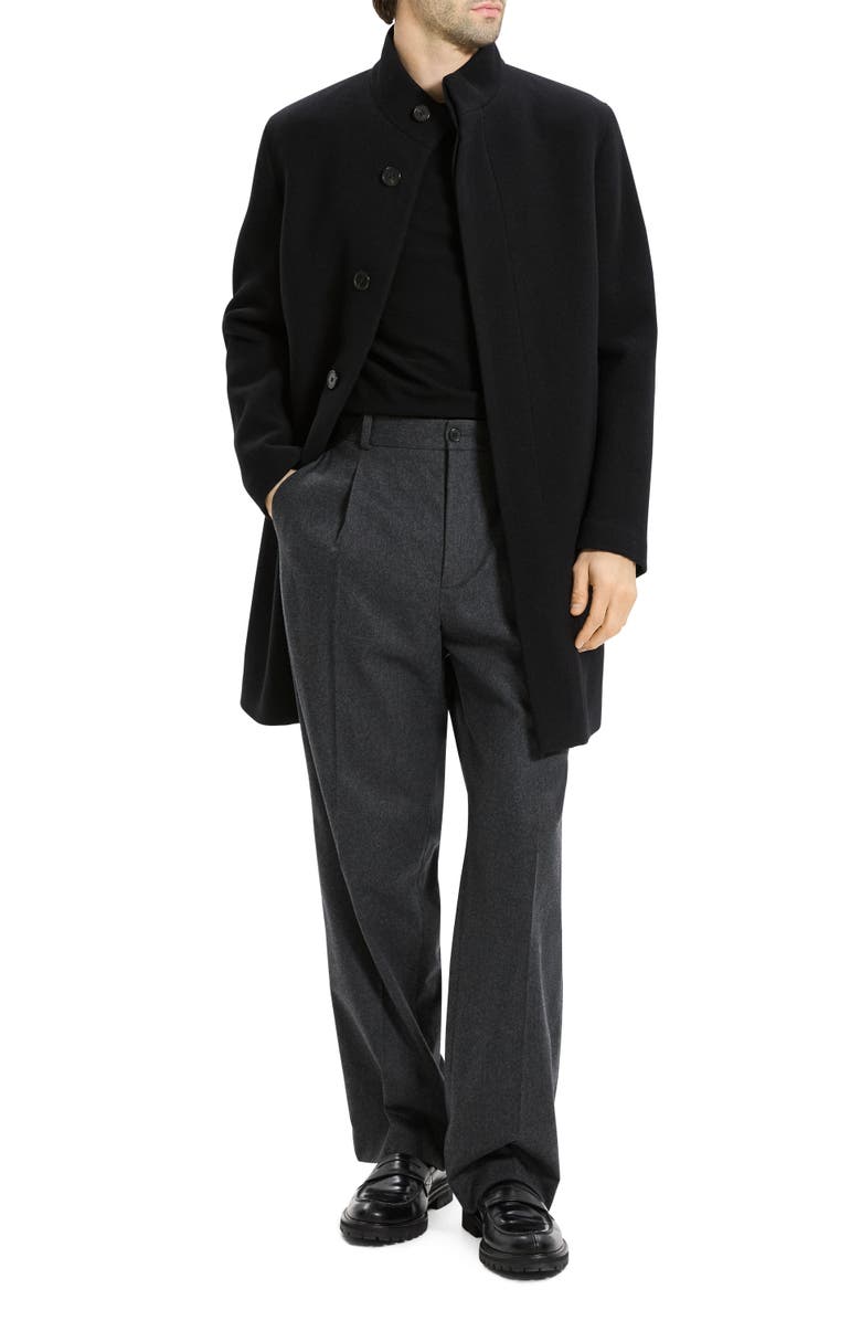 Theory Belvin Melton Wool Blend Coat, Alternate, color, Black