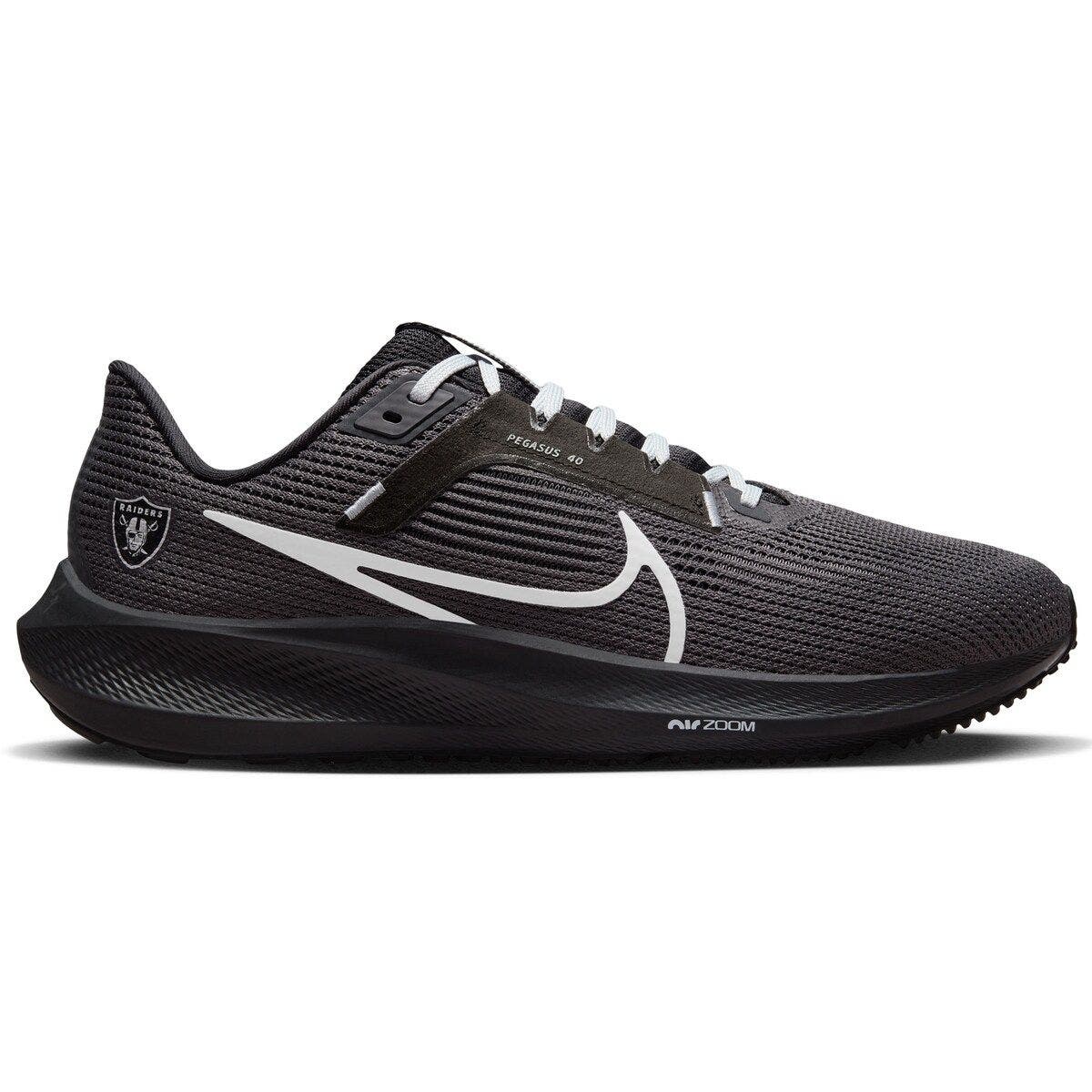 Unisex Nike  Anthracite Las Vegas Raiders Zoom Pegasus 40 Running Shoe, Main, color, Anthracite
