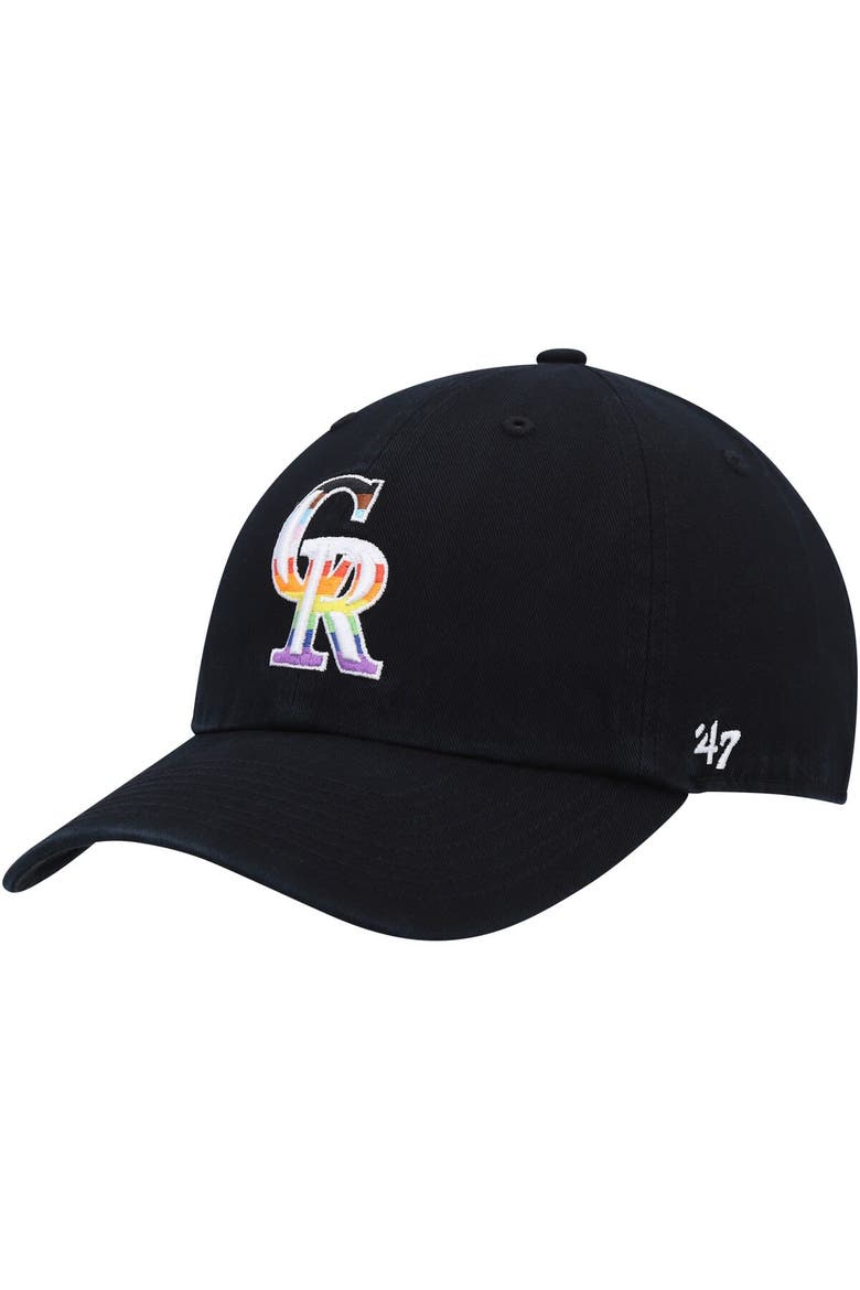 Men's '47  Black Colorado Rockies Team Pride Clean Up Adjustable Hat, Main, color, Black