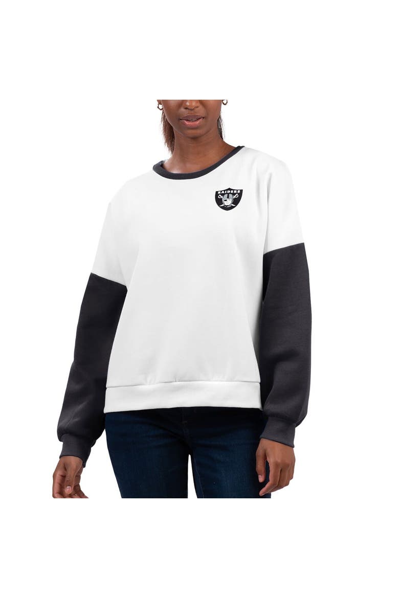 Women's G-III 4Her by Carl Banks White Las Vegas Raiders A-Game Pullover Sweatshirt, Main, color, White