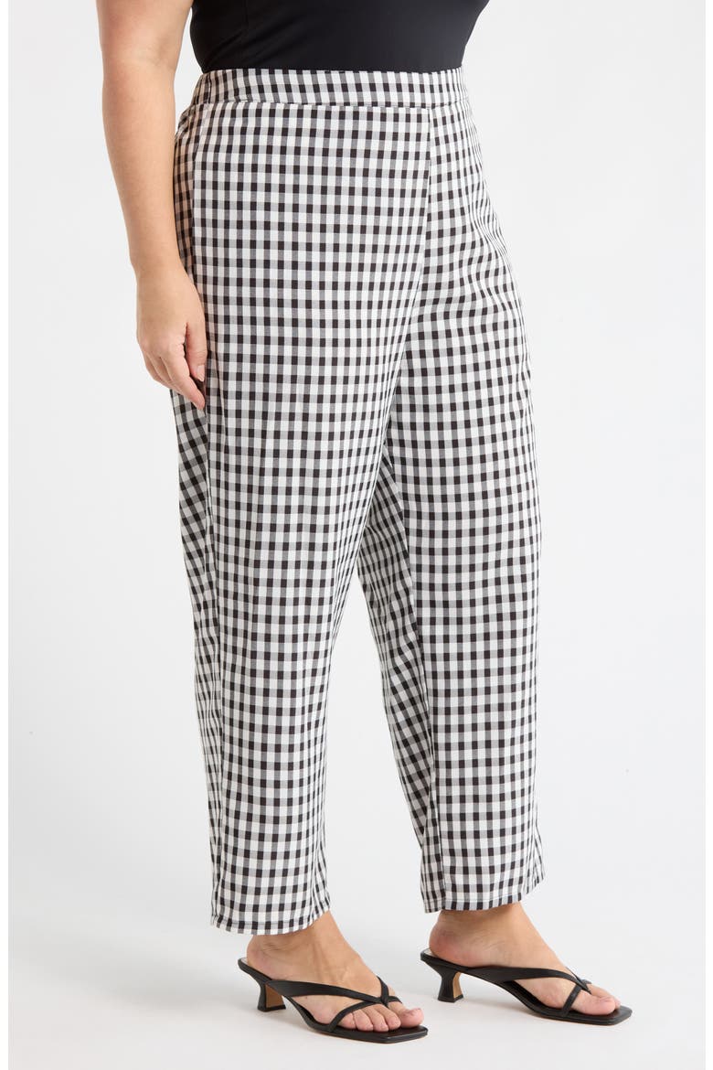 Doverly Checker Gill Capri Pants, Alternate, color, BLACK-WHITE