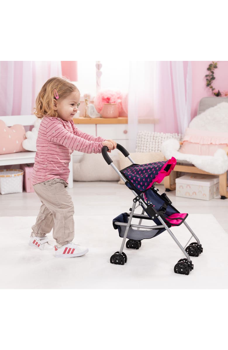 Bayer Design Foldable Buggy Stroller For Dolls Up to 18 inches, Alternate, color, Multicolored