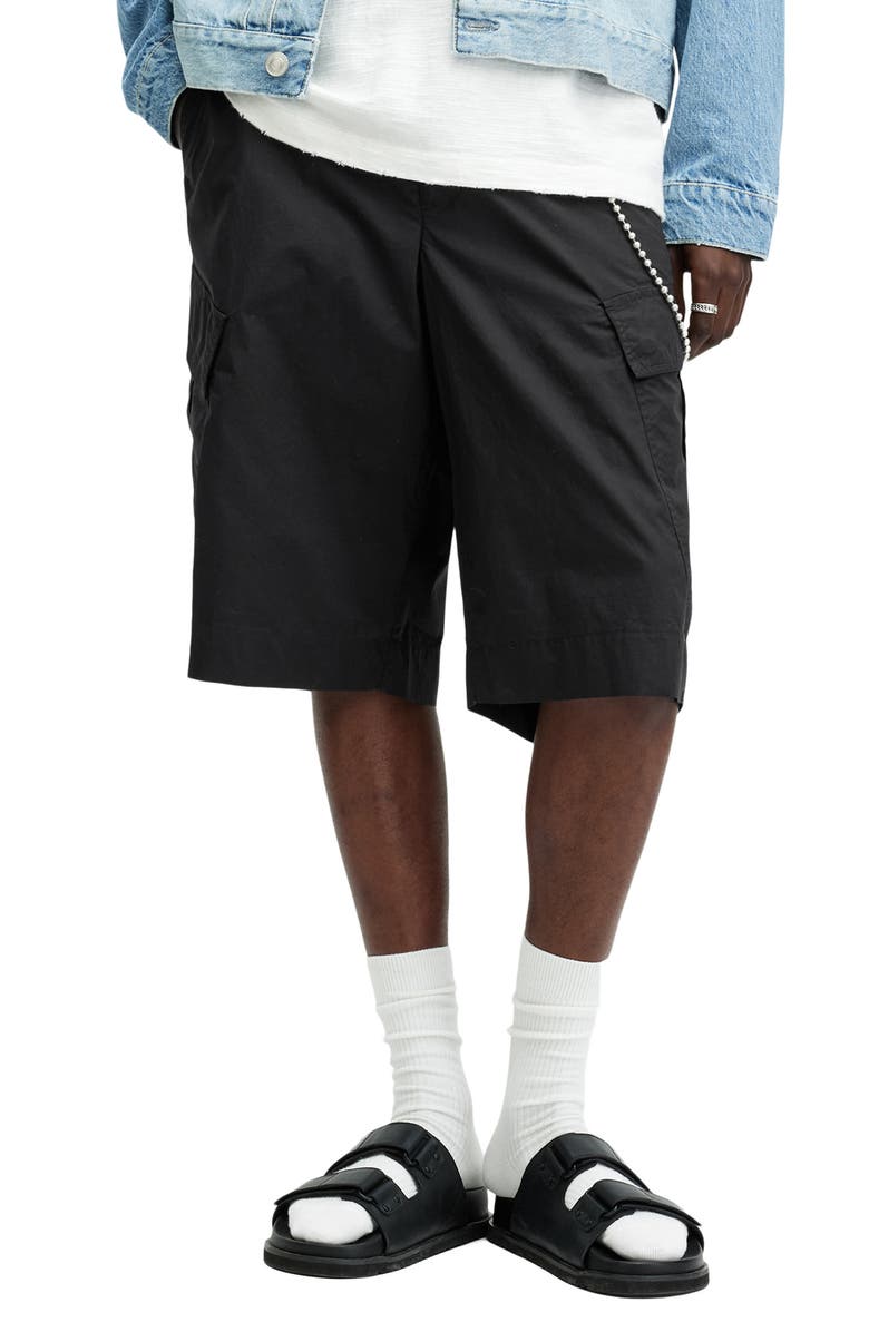 AllSaints Ardy Cargo Shorts, Main, color, Black
