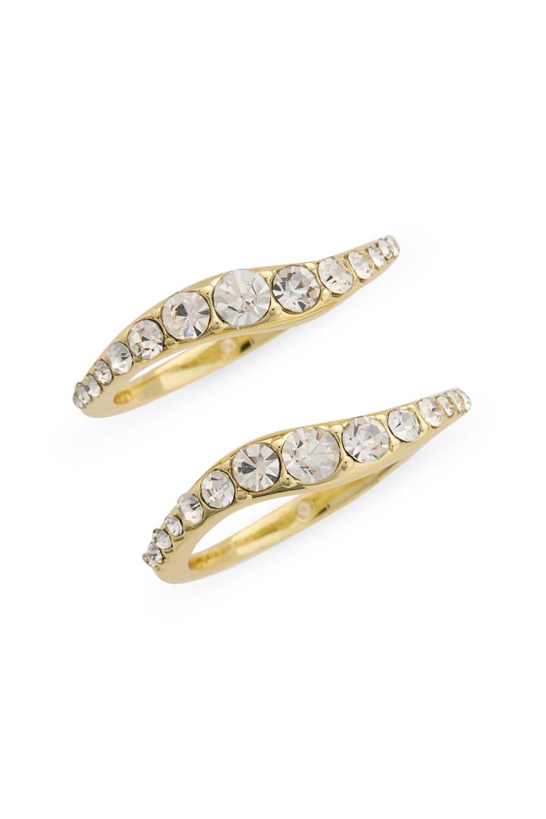 2-Piece Stackable Wavy Ring Set, Main, color, CLEAR / GOLD