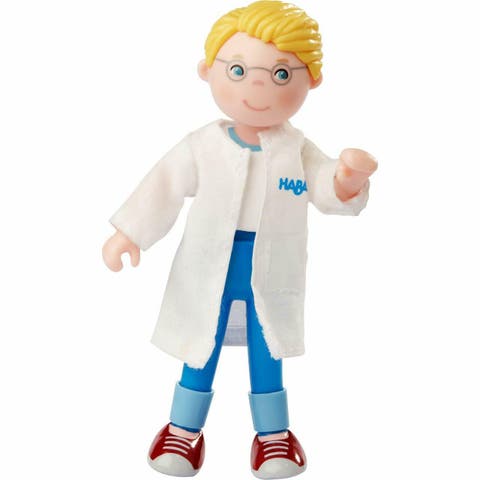 Little Friends Veterinarian Andreas 4.5" Dollhouse Toy Figure with Removable Lab Coat