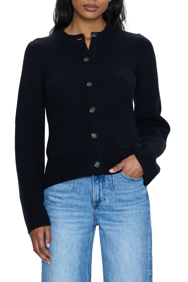 Dani Patch Pocket Cardigan, Main, color, NOIR