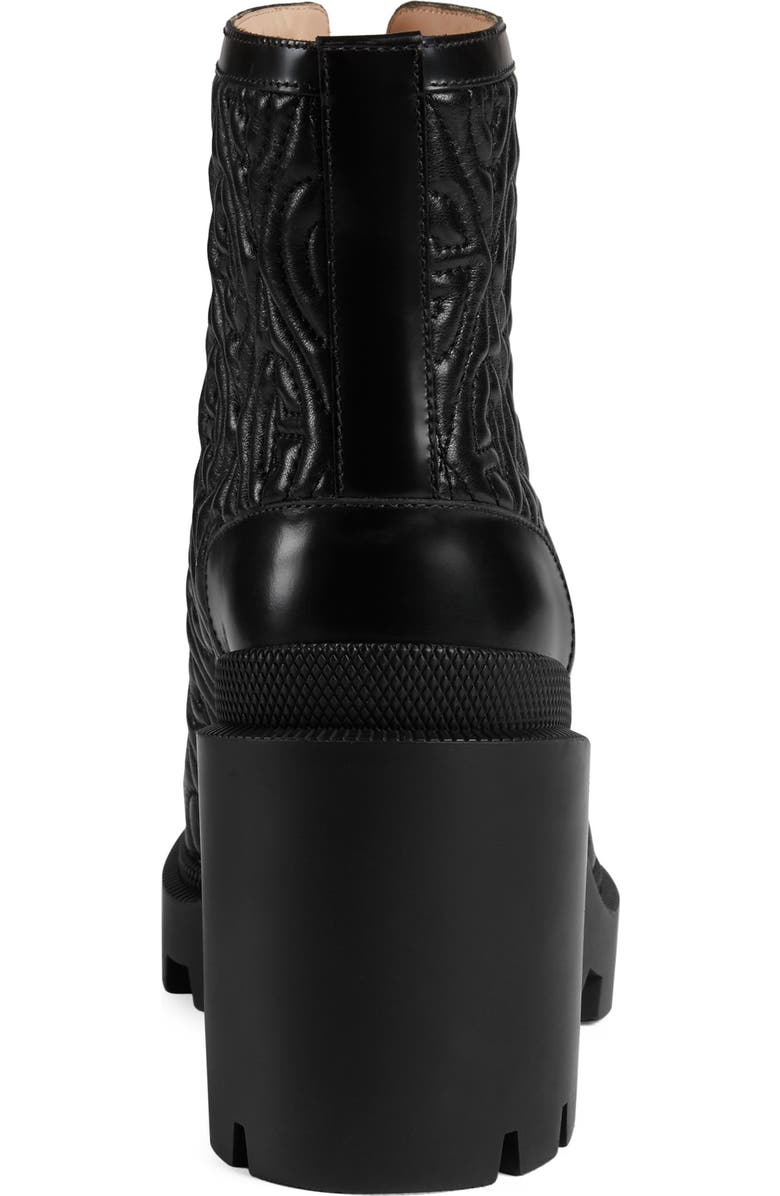 Gucci Trip G Rhombus Quilted Combat Boot, Alternate, color,