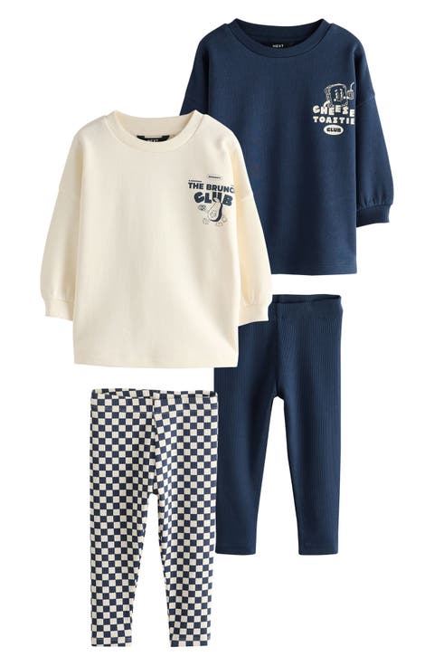 4-Pack Brunch Club Graphic Tees & Leggings Set