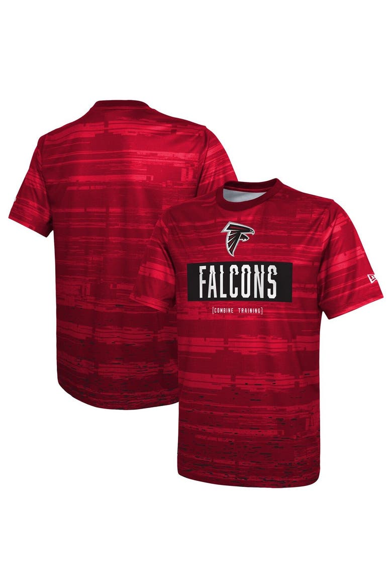Men's New Era Red Atlanta Falcons Combine Authentic Sweep T-Shirt, Main, color, Red