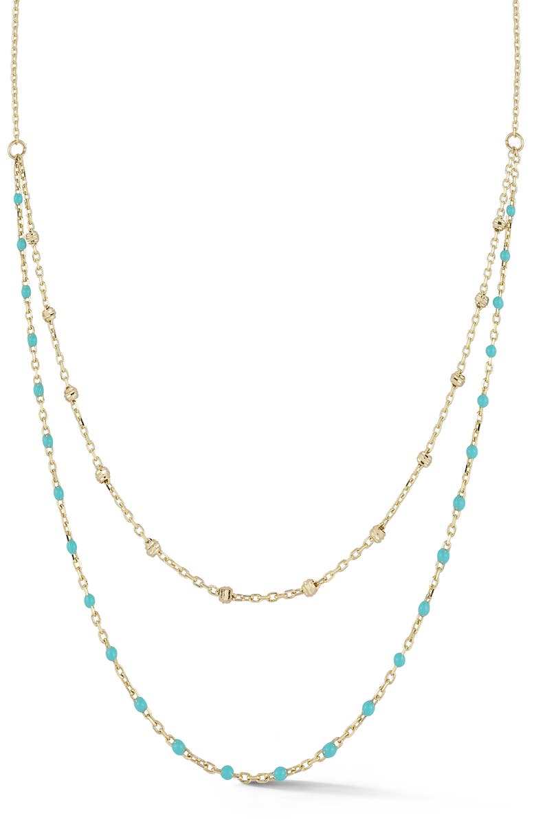 Ember Fine Jewelry Enamel Layered Chain Necklace, Main, color,