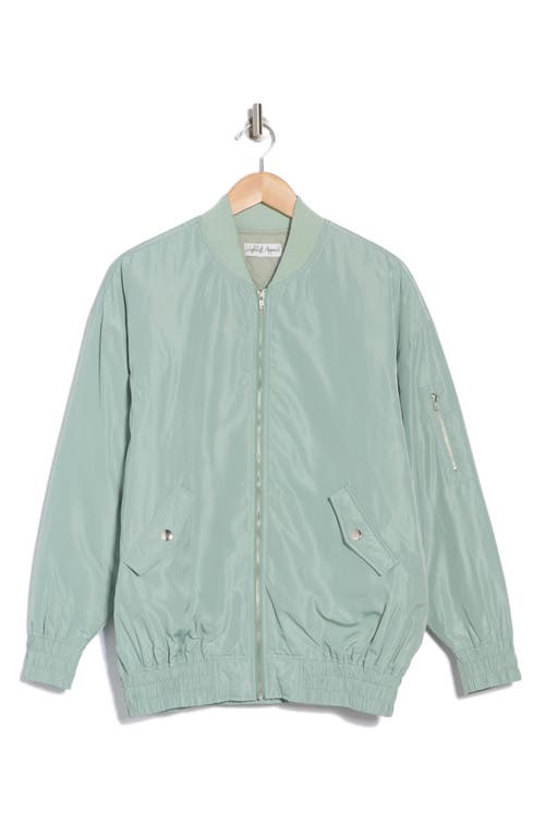 Wishlist Long Bomber Jacket In Sage