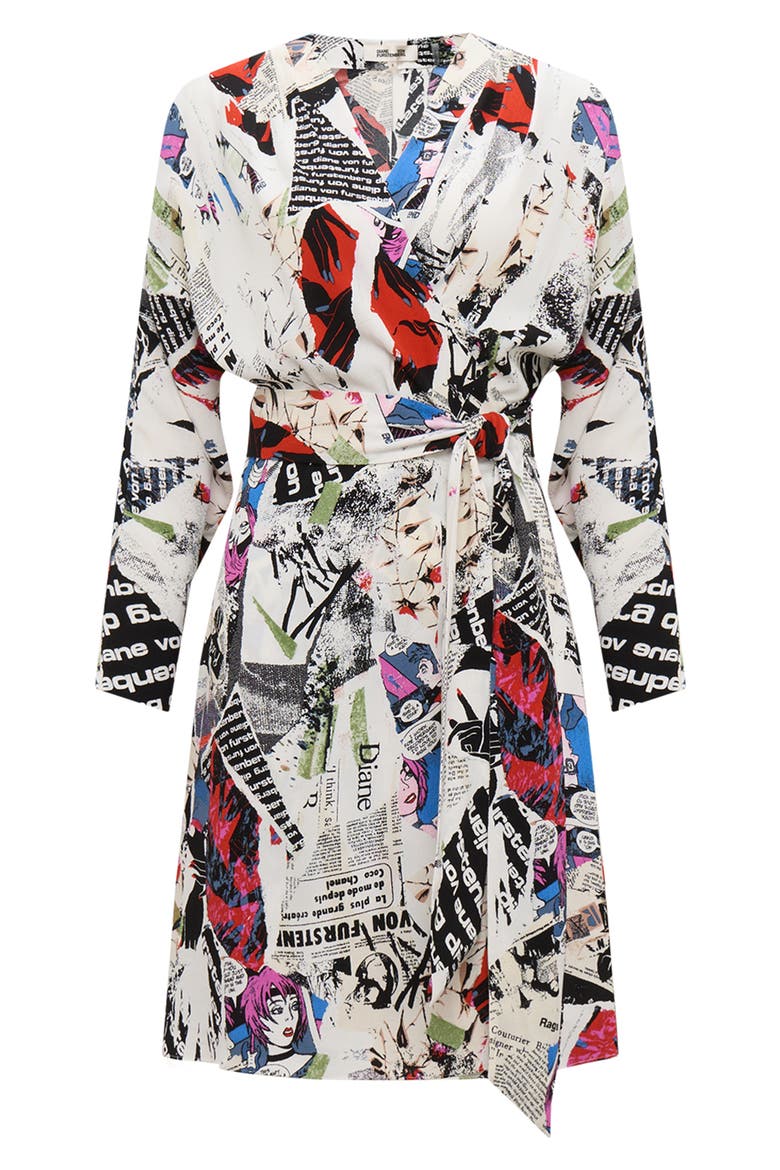 Shia Long Sleeve Wrap Dress, Alternate, color, POSTER GIRL