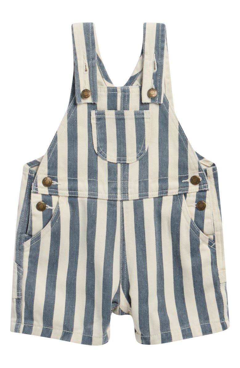Rylee + Cru Stripe Denim Shortalls, Main, color, Natural