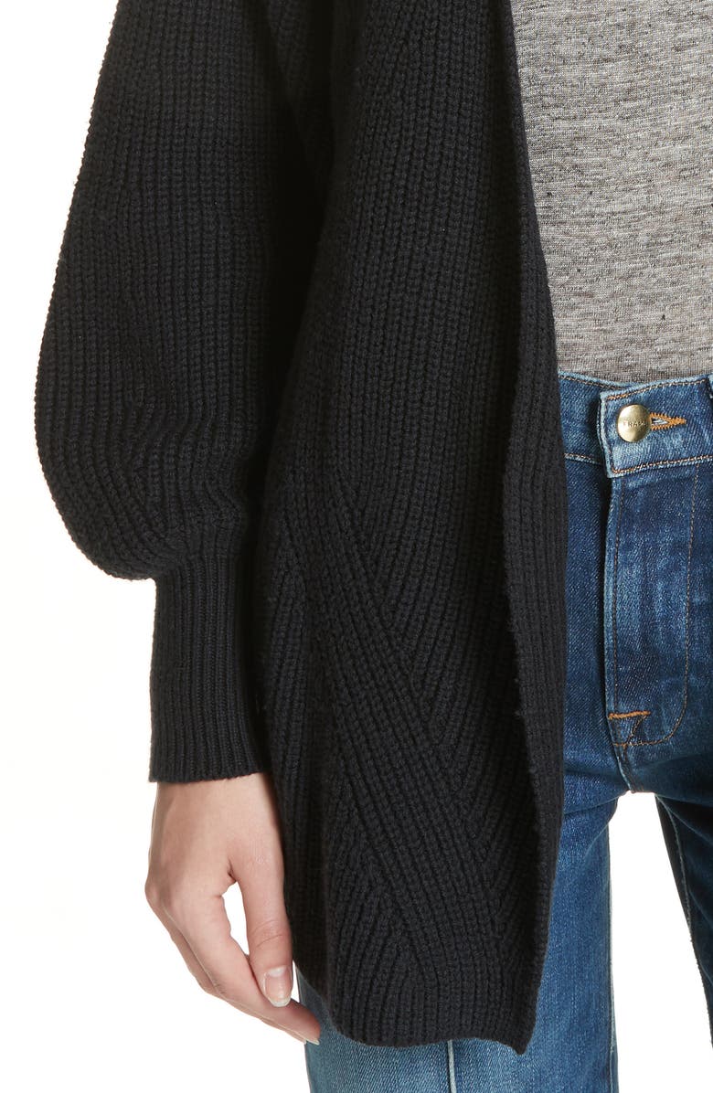 FRAME Puff Sleeve Belted Cardigan, Alternate, color,