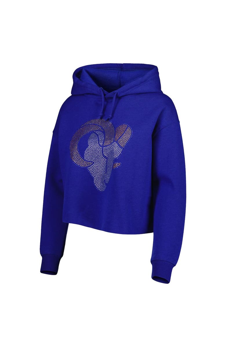CUCE Women's Cuce Royal Los Angeles Rams Crystal Logo Cropped Pullover Hoodie, Alternate, color, Royal