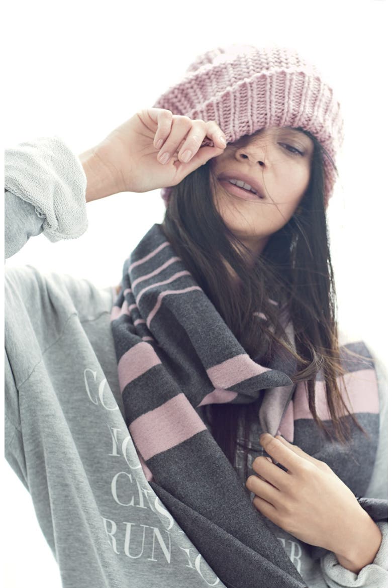 CHUNKY KNIT BEANIE, Alternate, color, GREY VIOLET