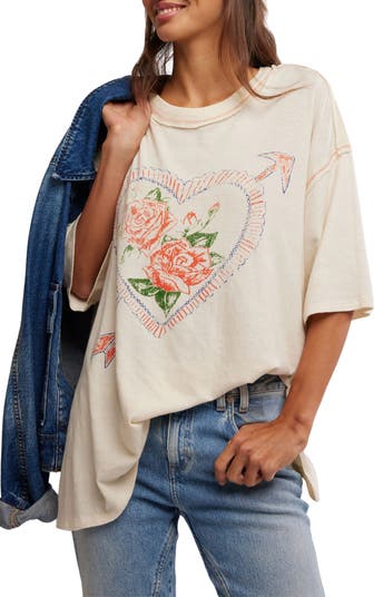 Love Rose Oversize Graphic T-Shirt