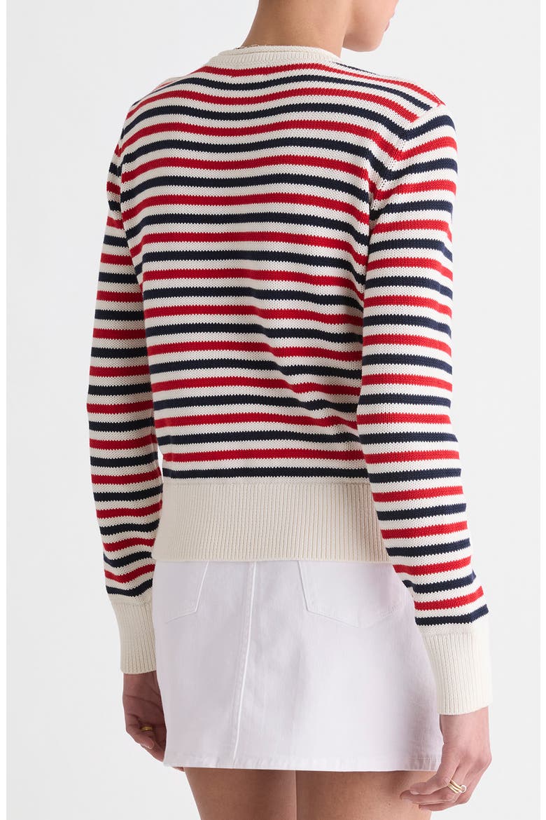 Stripe Cotton Roll Neck Sweater, Alternate, color, RWB STRIPE