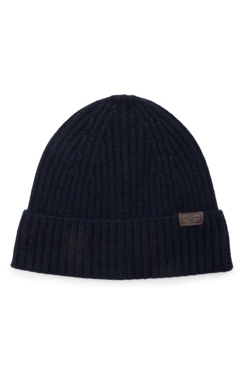 Merino Wool Rib Knit Beanie