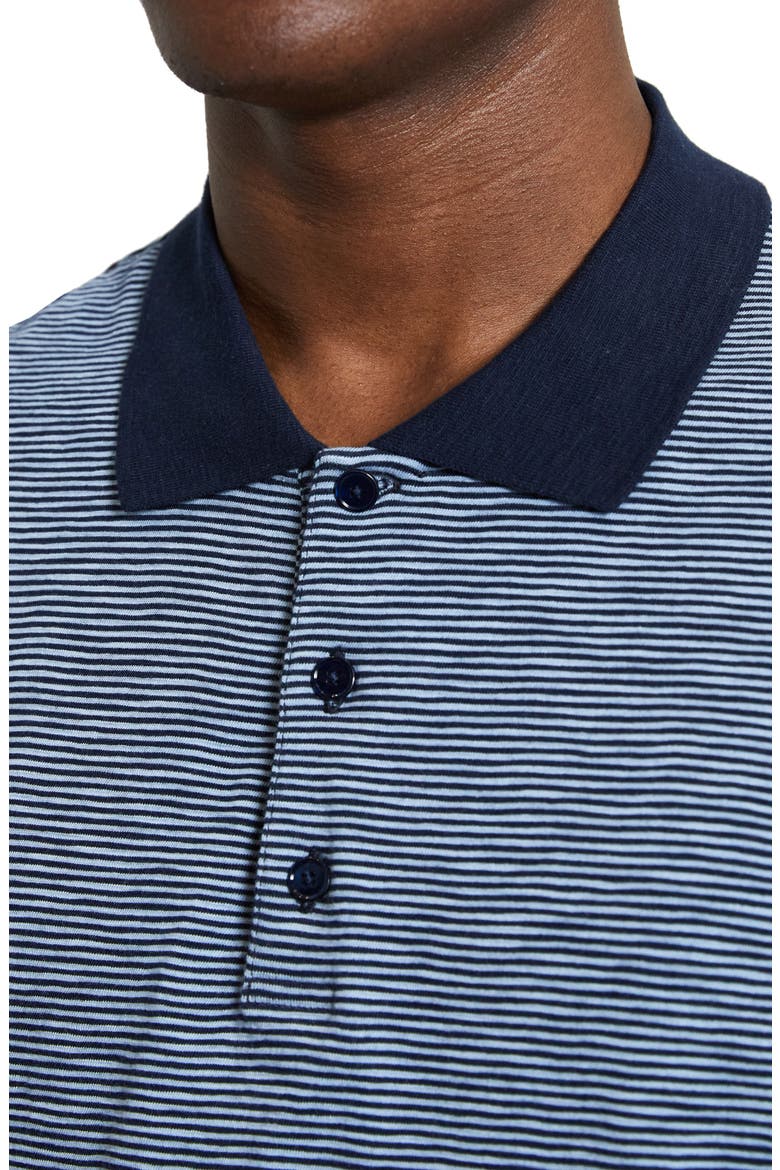 Bron Stripe Cosmos Slub Cotton Polo, Alternate, color, BALTIC/ HERON - 0RY