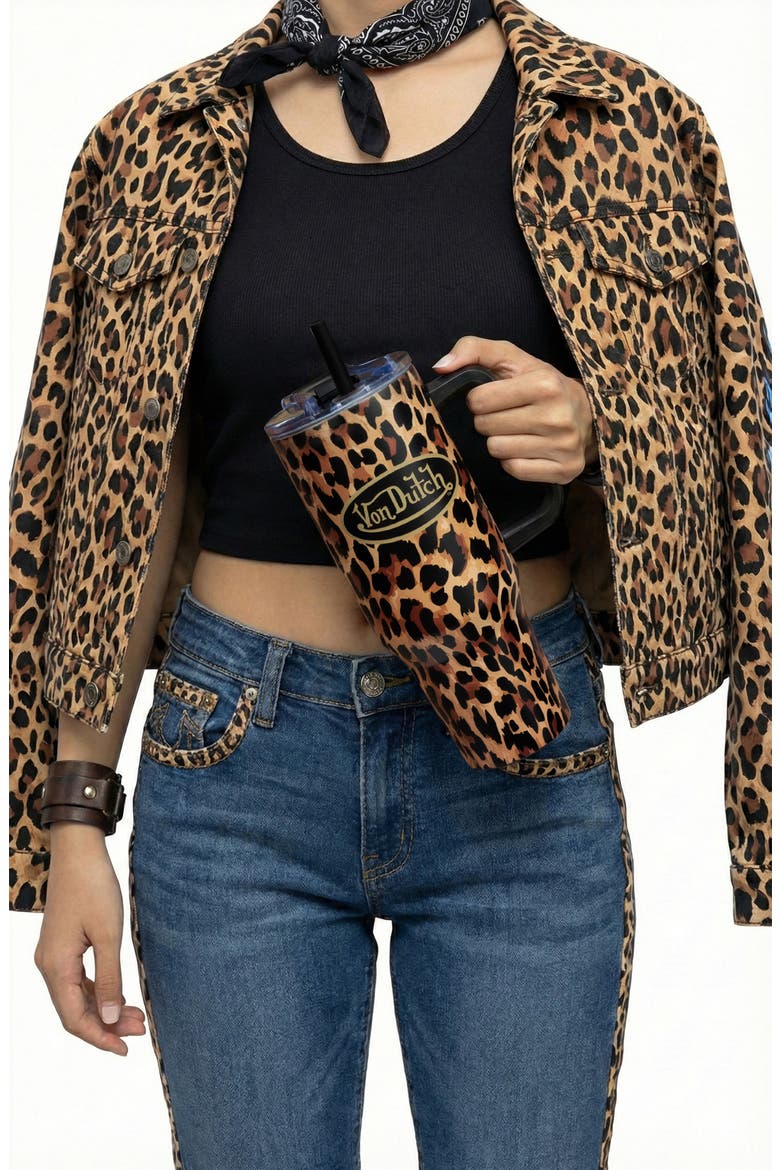 40oz Double Walled Insulated Stainless Steel Tumbler, Alternate, color, Leopard