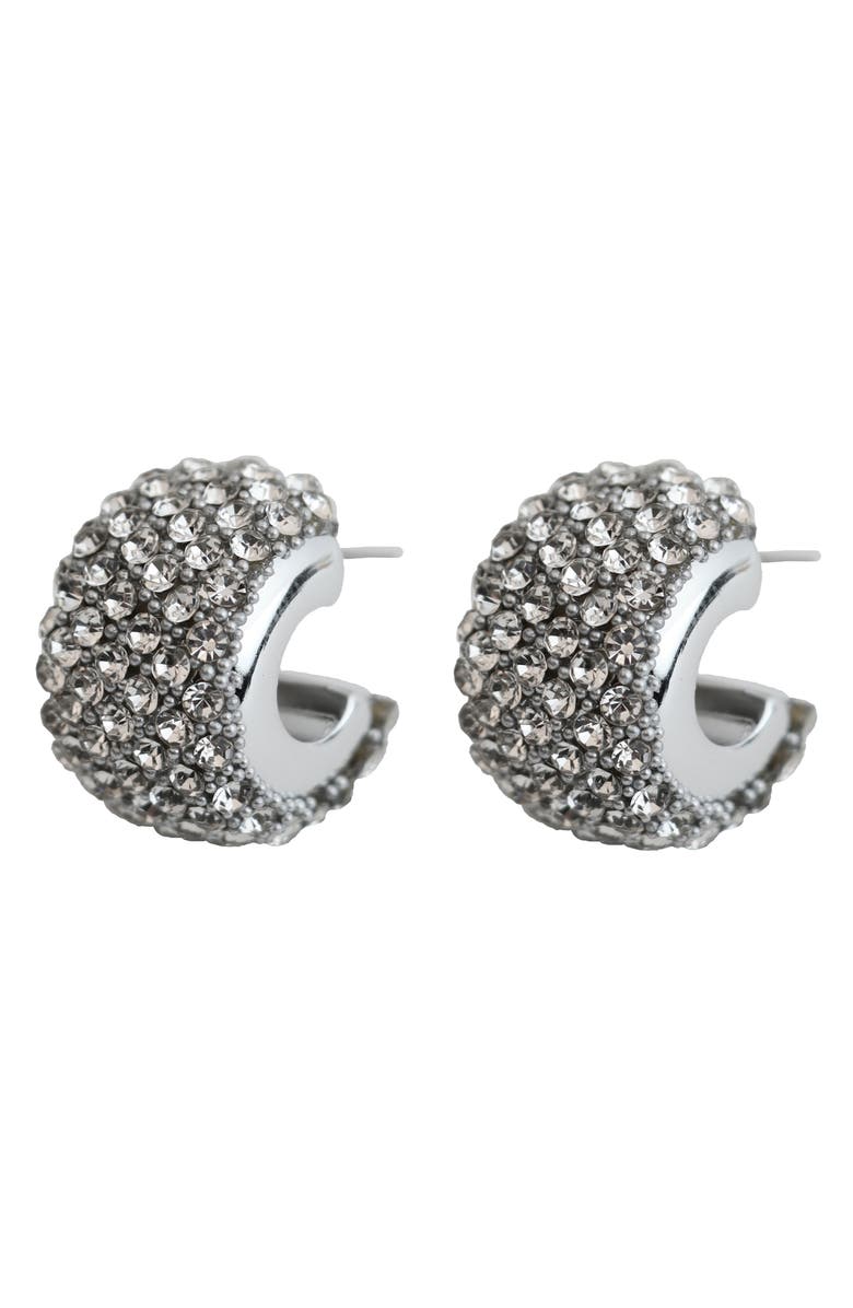 Panacea Pavé Chubby Hoop Earrings, Main, color, Silver