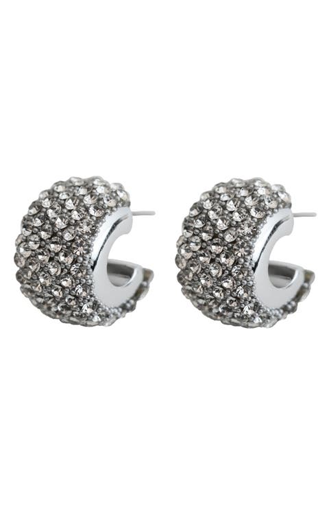 Pavé Chubby Hoop Earrings