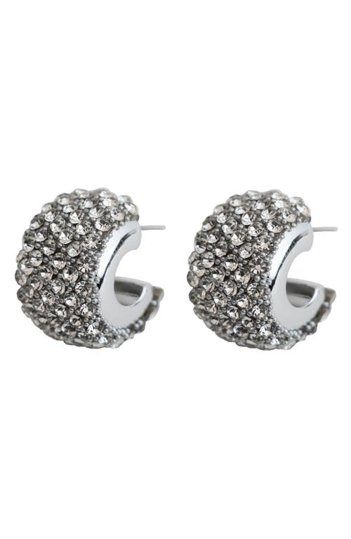 Panacea Pavé Chubby Hoop Earrings In Silver