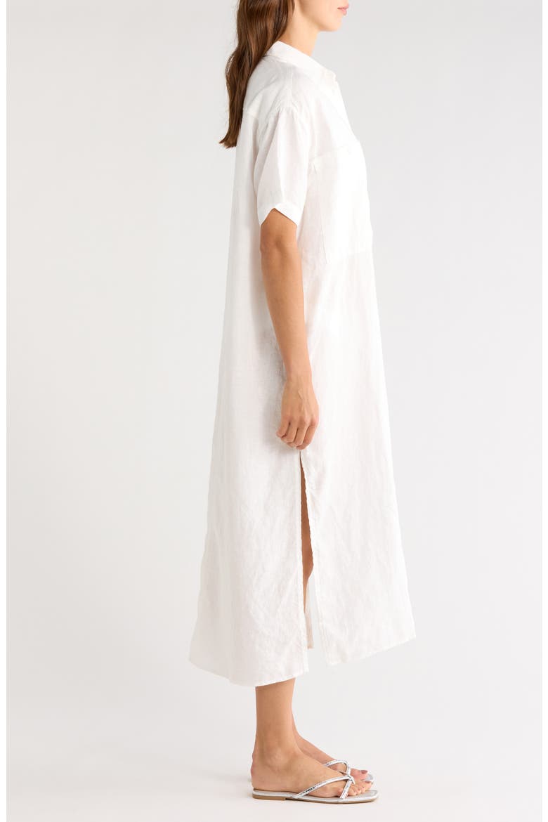 Getaway Linen Shirt Dress Cover-Up, Alternate, color, COCONUT WHITE
