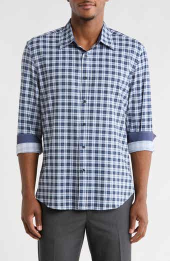 CONSTRUCT Slim Fit Plaid 4-Way Stretch Button-Up Shirt