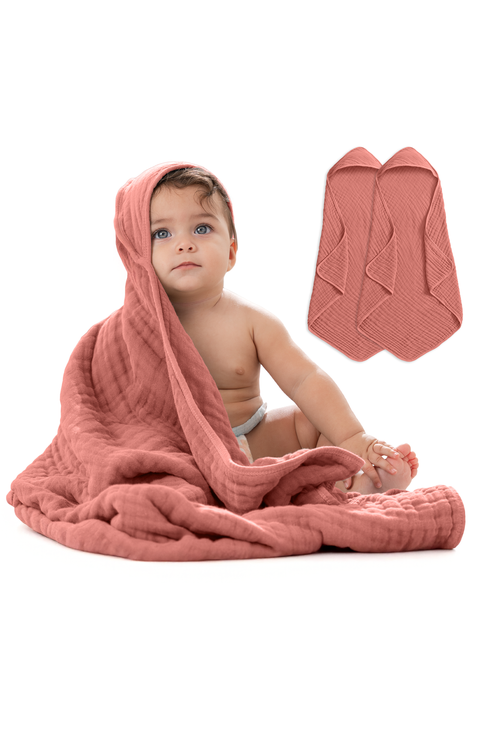 Hooded Baby Towels - 6 Layers, Pack of 2