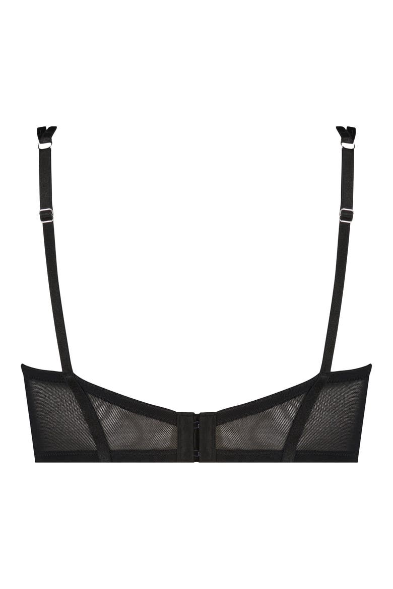 Amelie Underwire Longline Bra, Alternate, color, CAVIAR