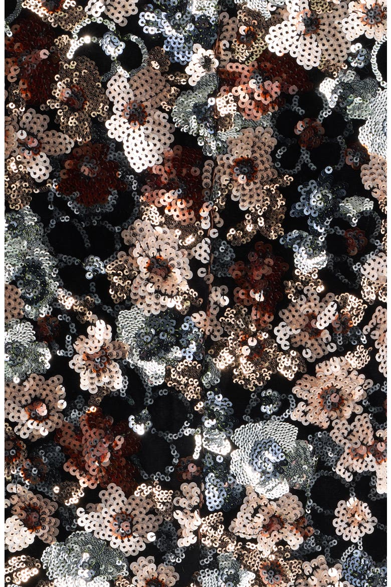 Floral Sequin One-Button Blazer, Alternate, color, ANNE BLACK MULTI