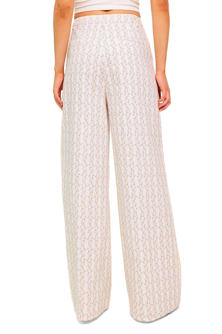 Floral Wide Leg Pants, Alternate, color, IVORY